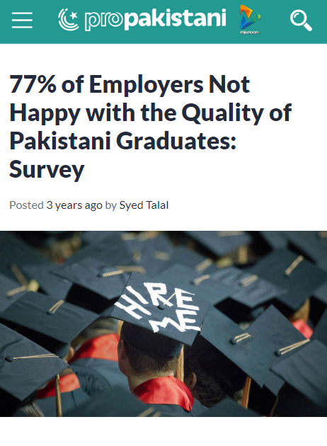 77% of Employers Not Happy with the Quality of Pakistani Graduates